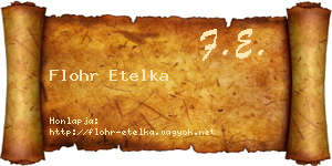Flohr Etelka névjegykártya